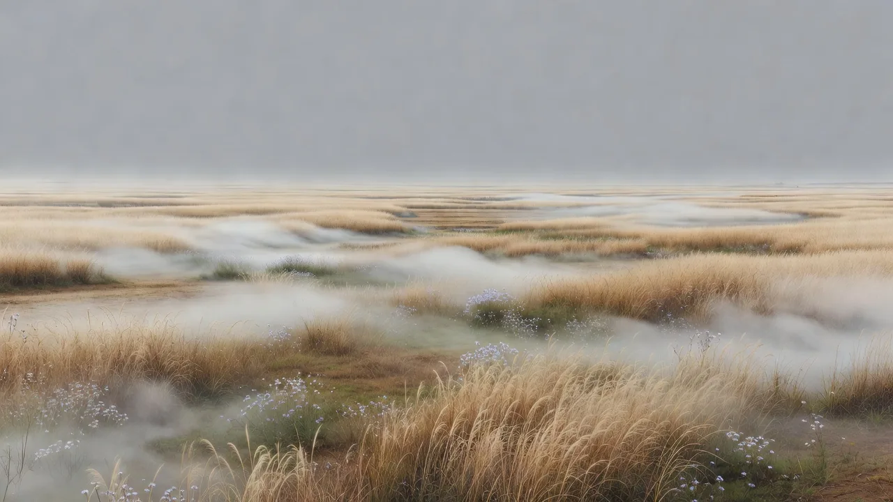 霧の秋景色